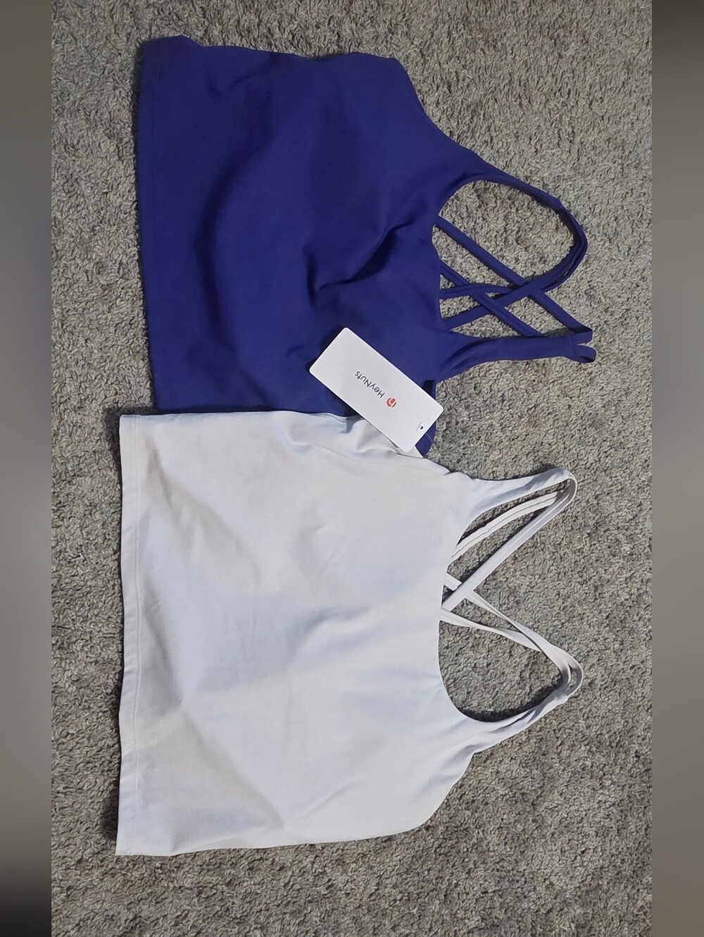 Strappy Sports Bra - Blue and White Set Size Large